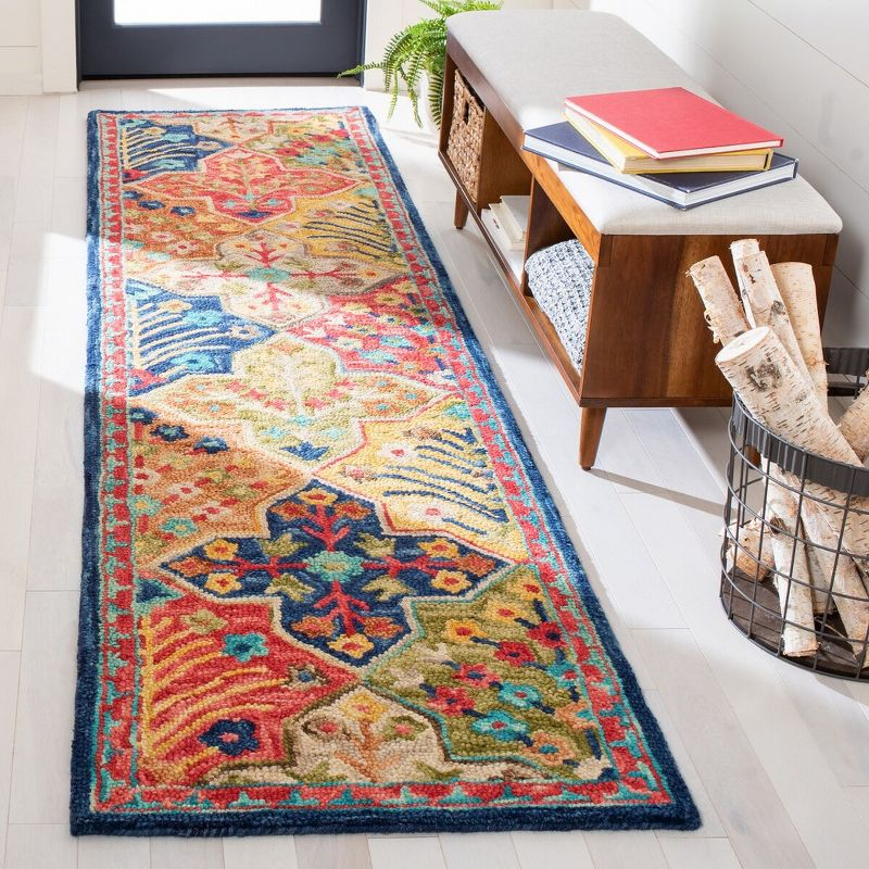 Aspen APN514 Hand Tufted Runner Rug - Blue/Orange - 2'3"x11' - Safavieh.