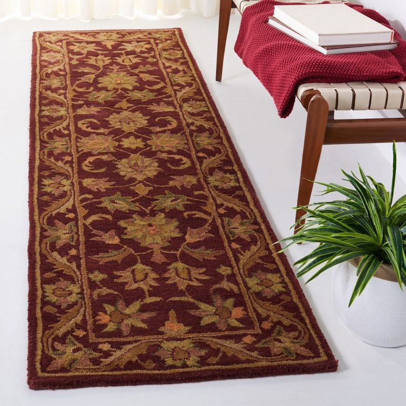 Antiquity AT52 Hand Tufted Indoor Accent Rug - Wine/Gold - 2'3"x4' - Safavieh