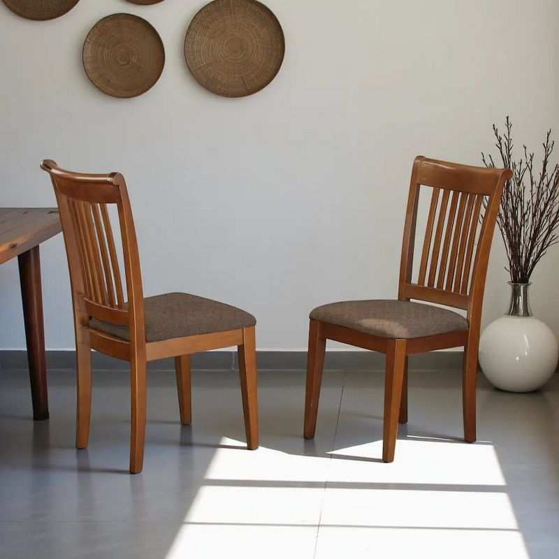 East West Furniture, Portland slat back chair for kitchen with Fabric seat