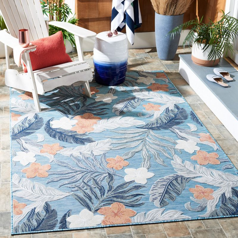 Cabana CBN456 Loomed Indoor/Outdoor Area Rug - Blue/Grey - 5'1"x7'6" - Safavieh