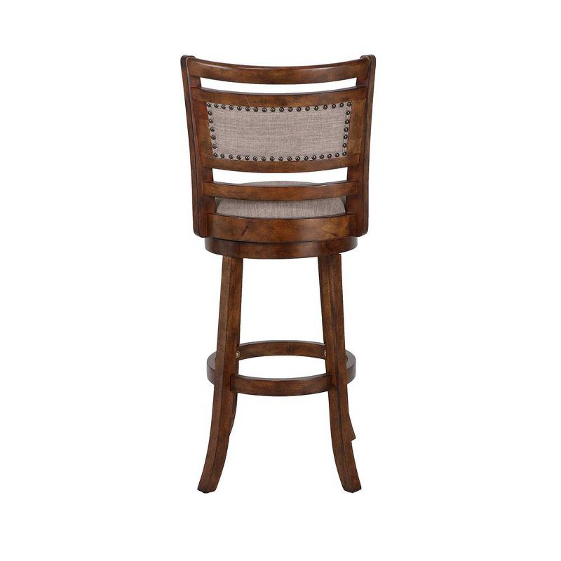 New Classic Furniture, Aberdeen Brown Solid Wood Swivel Bar Stool (Set of 2), Brown