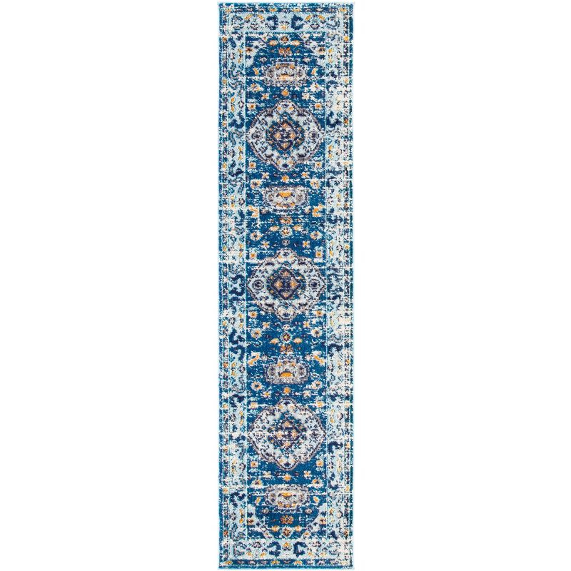 Madison MAD468 Power Loomed Indoor Runner Rug - Dark Blue/Light Blue - 2'x8' - Safavieh