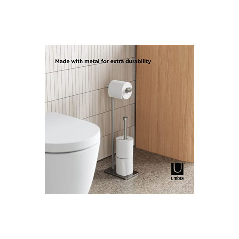Umbra Cappa Toilet Paper Holder & Reserve, Nickel