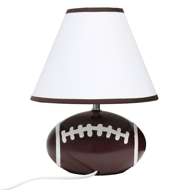 11.5" SportsLite Tall Athletic Sports Football Base Bedside Table Desk Lamp - Simple Designs: Ceramic Nightstand Lighting, ETL Listed