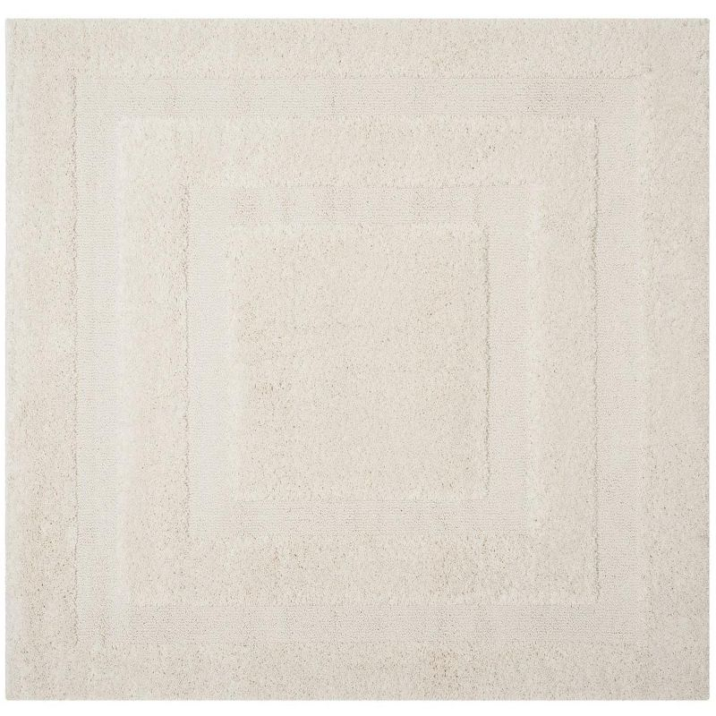 Florida Shag SG454 Power Loomed Indoor Area Rug - Creme/Creme - 4'x4' - Safavieh.
