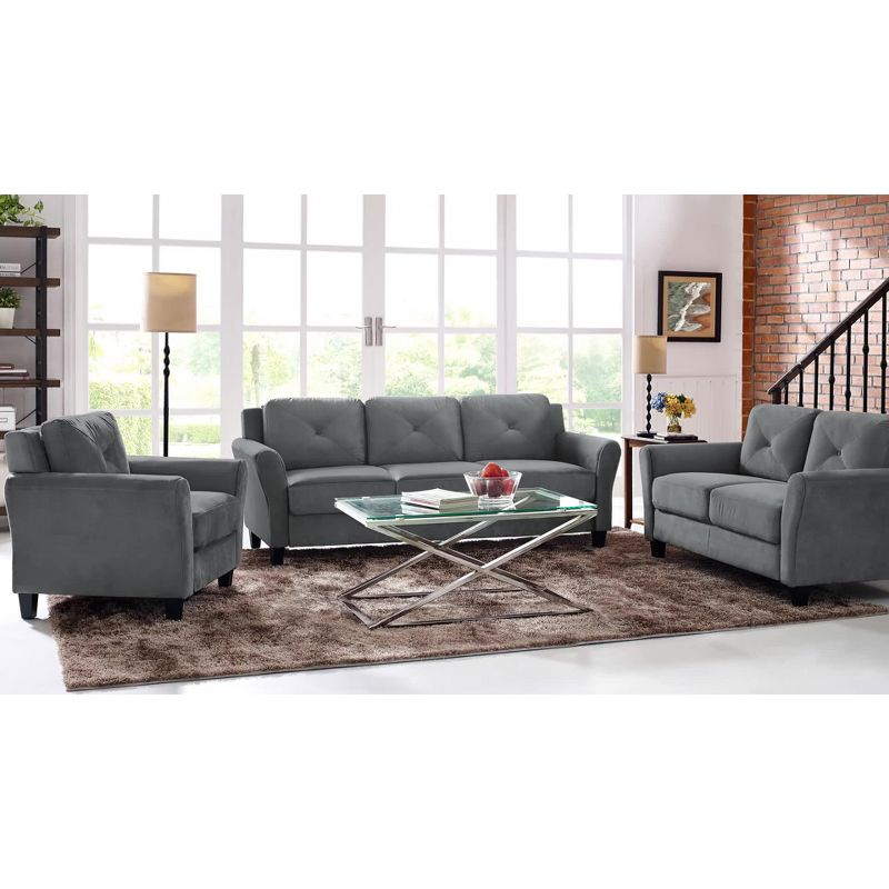 Harper Tufted Microfiber Sofa Black - Lifestyle Solutions