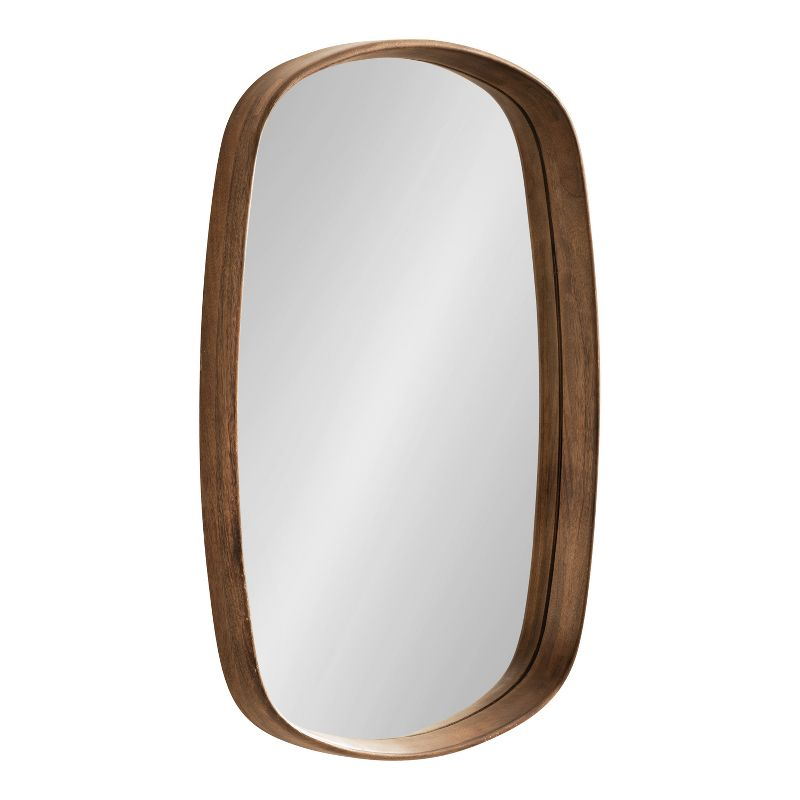 Kate and Laurel Prema Framed Wall Mirror, 20x30, Walnut Brown