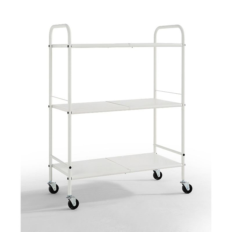 SunnyPoint 3-Tier Wide Rolling Organizer Utility Craft Cart White (YJ-WIDE-W)