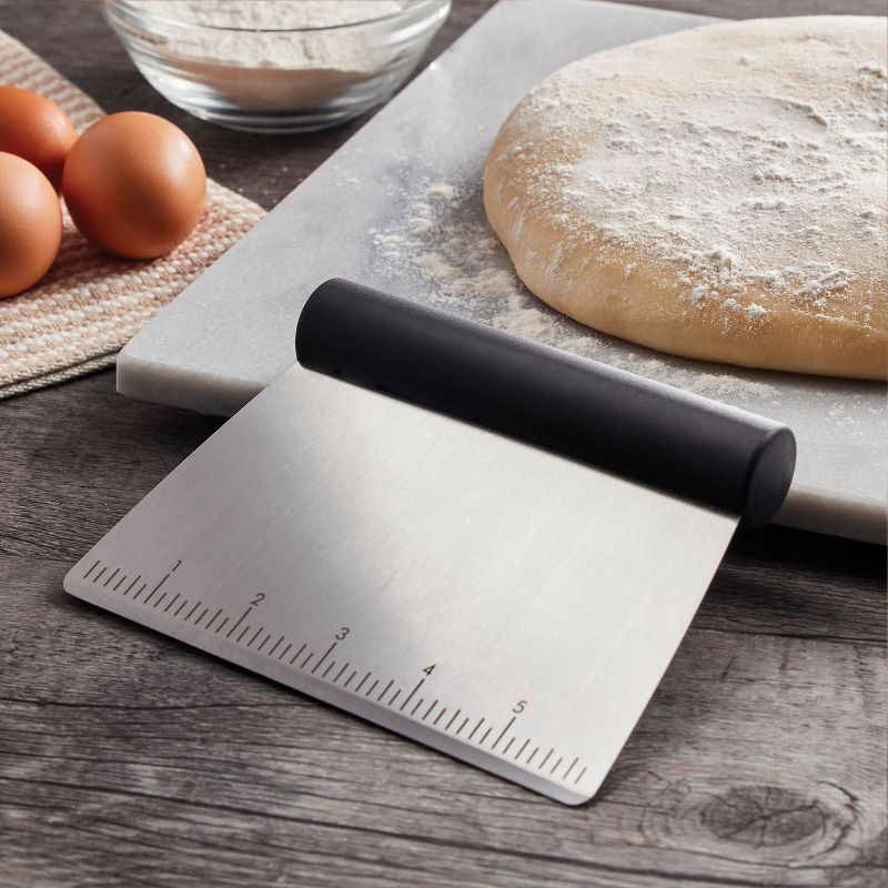 KitchenAid All Purpose Scraper: Black, Dishwasher-Safe, Rubberized Handles, Food & Pastry Scraper, Stainless Steel