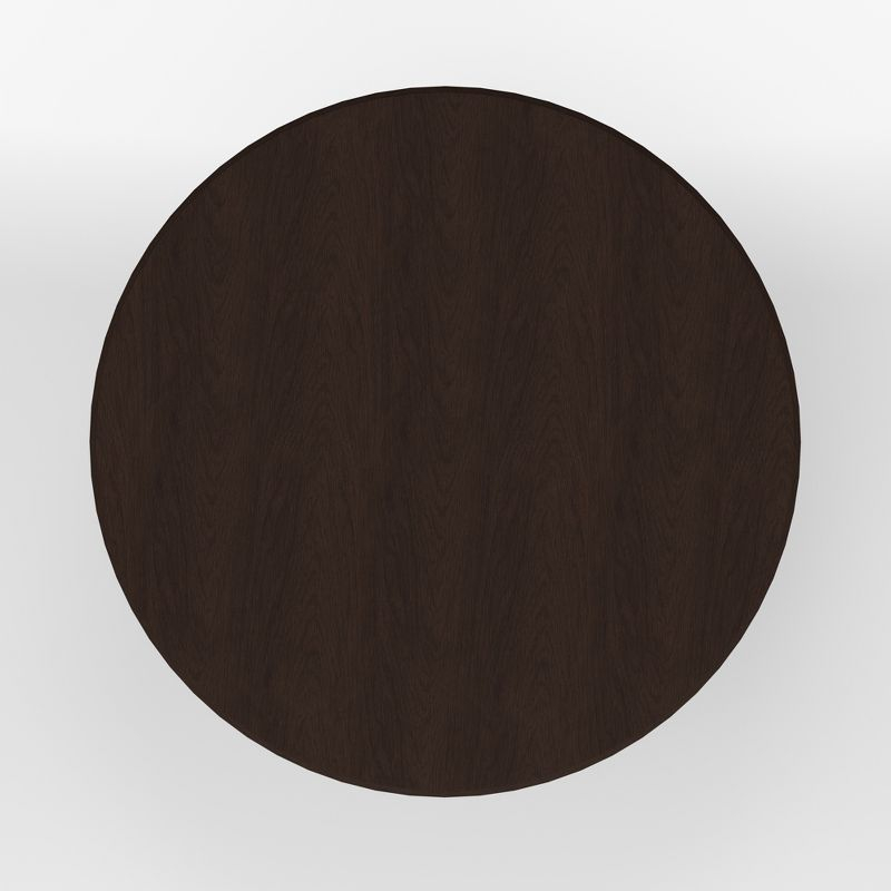Glenwillow Home 42" Round Solid Wood Pedestal Dining Table in Dark Walnut