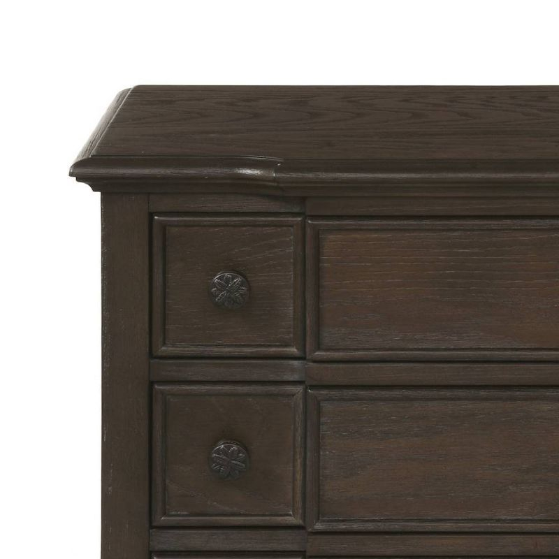 Acme Furniture 22" Baudouin Nightstand Weathered Oak : Bedroom Side Table with Storage, Wood & Veneer