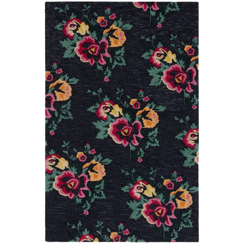 Jardin JAR157 Hand Tufted Area Rug - Black/Pink - 5'x8' - Safavieh