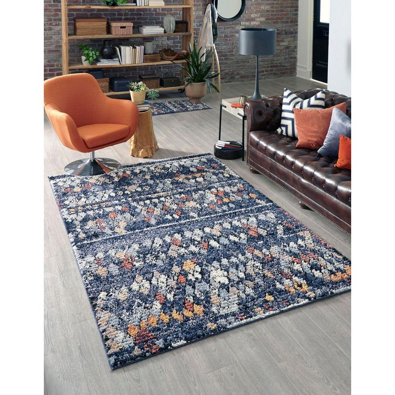 Unique Loom Morocco Collection Area Rug - Atlas (4'  x 6' Rectangle Navy Blue/Black)