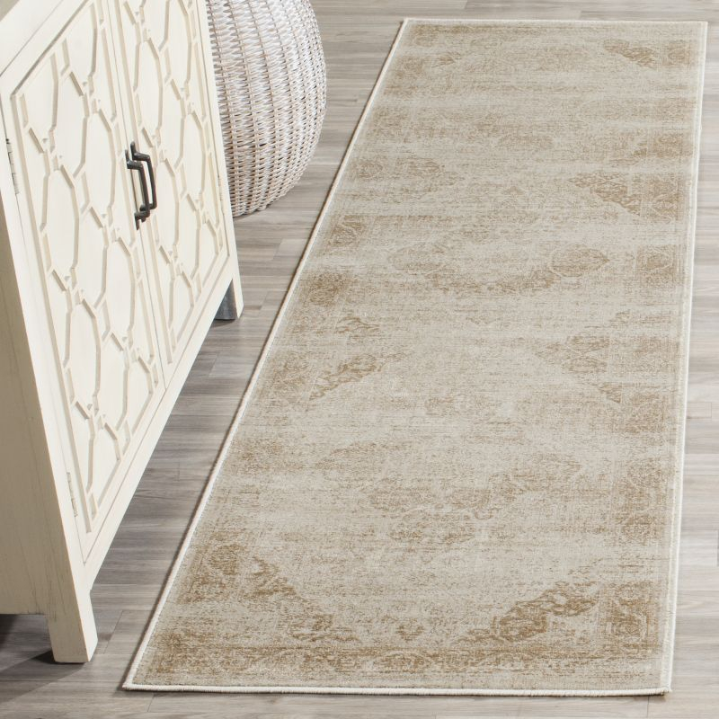 Vintage VTG159 Power Loomed Indoor Skid-Resistant Runner Rug - Stone - 2'2"x8' - Safavieh