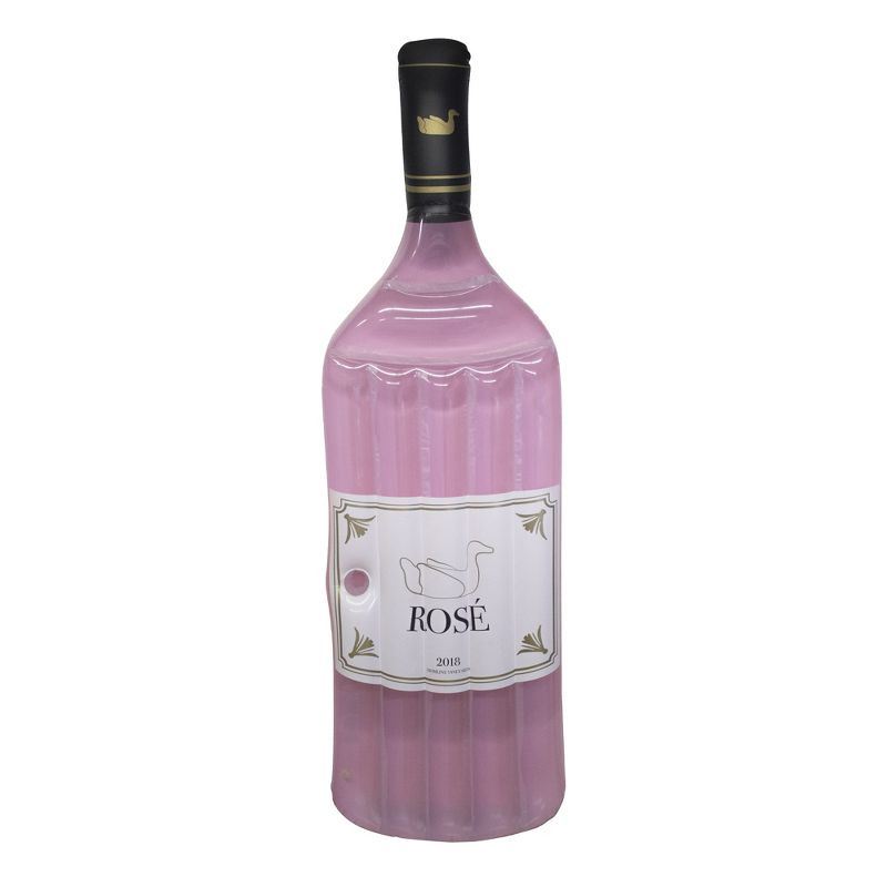 Swim Central 94" Pink Rose Bottle Inflatable Swimming Pool Lounge Float