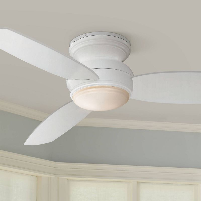 44" Minka Aire Vintage Hugger Outdoor Ceiling Fan with LED Light White Wet Rated for Patio Exterior House Porch Gazebo Garage Barn