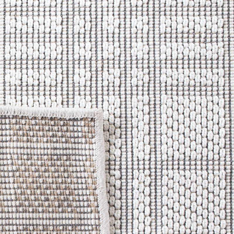 Bermuda BMU802 Power Loomed Indoor/Outdoor Machine Washable Area Rug - Ivory/Light Grey - 5'3"x5'3" - Safavieh