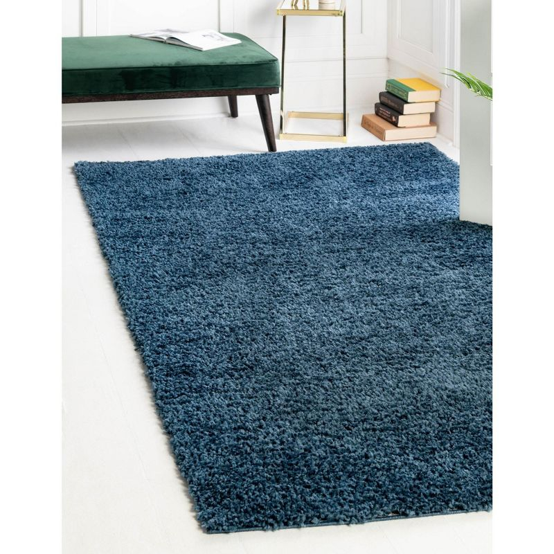 Unique Loom 8' 0 x 10' 0 Davos Shag Marine Blue Area Rug