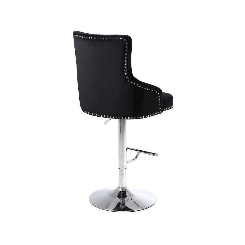 Meridian Furniture,Claude Black Velvet Adjustable Stool