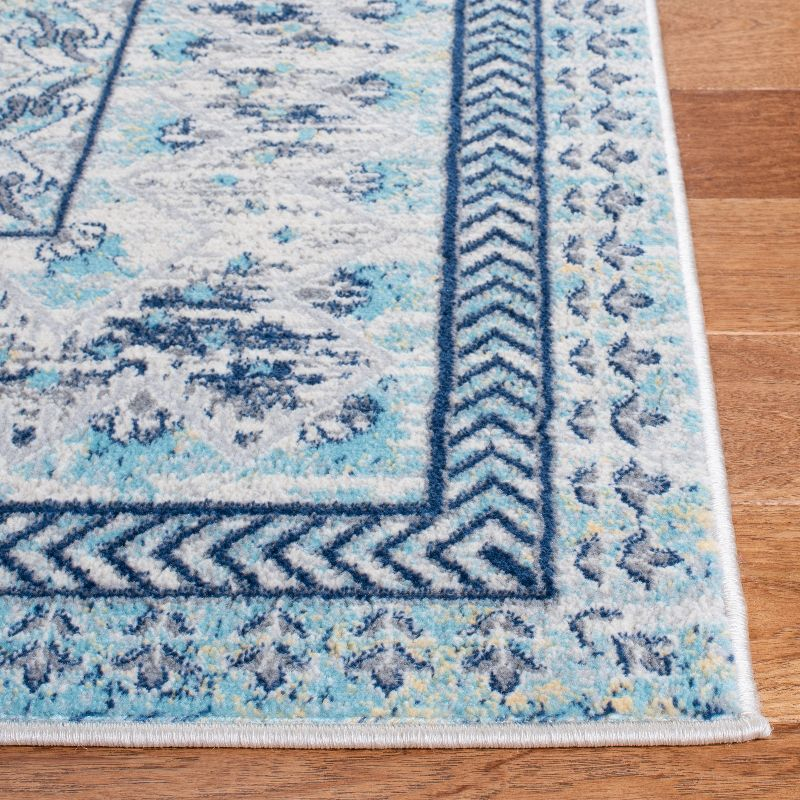 Brentwood BNT899 Power Loomed Indoor Area Rug - Ivory/Aqua - 8'x10' - Safavieh