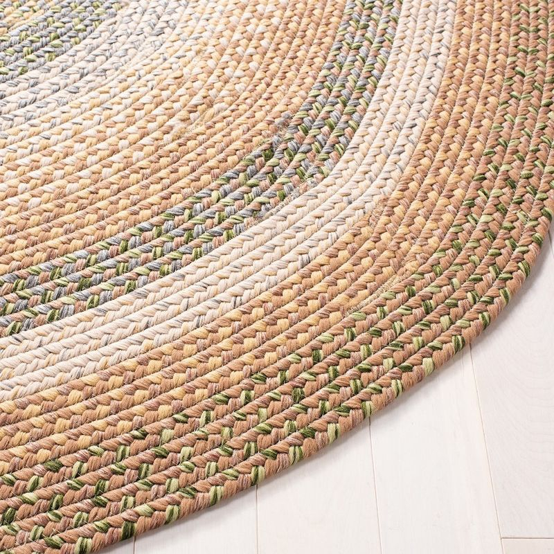 Braided BRD314 Hand Woven Area Rug - Tan/Multi - 6'x9' Oval - Safavieh.