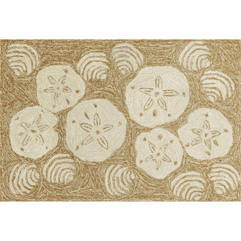 Liora Manne Frontporch Shell Toss Indoor/Outdoor Rug Natural 1'8" x 2'6"