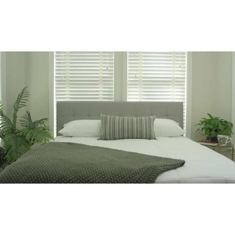 Emma and Oliver Quilted Tufted Upholstered Full Size Headboard in Beige Fabric