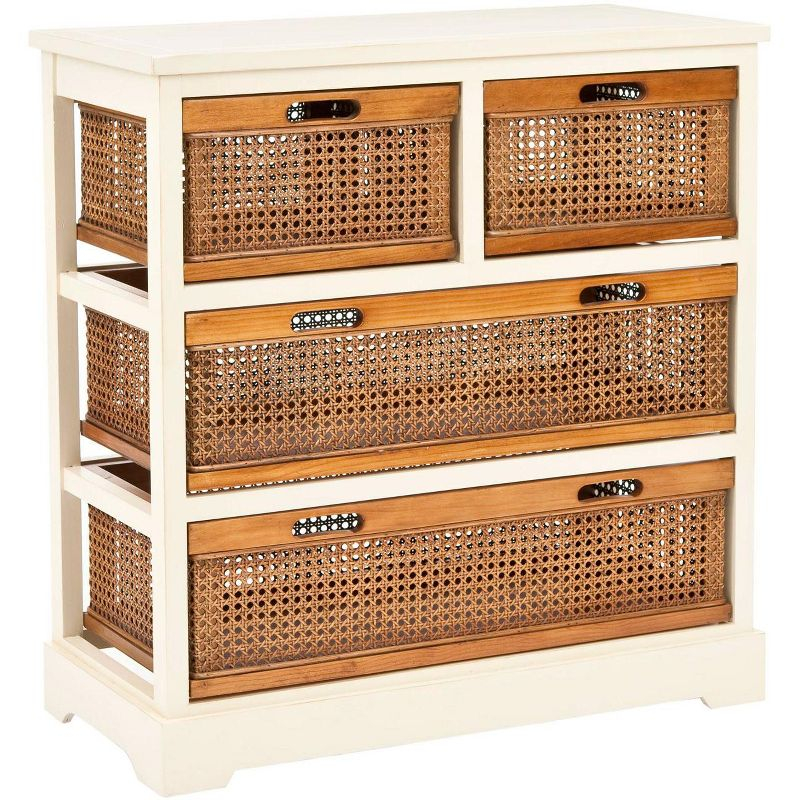Jackson 4 Drawer Storage Unit - Barley/Cane Drawers - Safavieh.