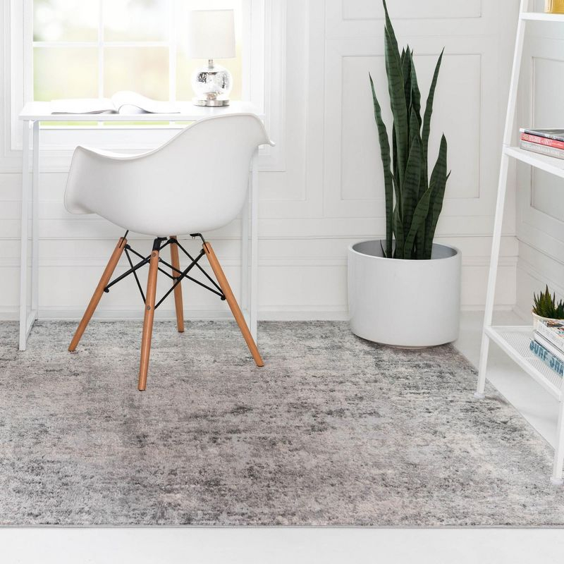 Unique Loom Caspian Collection Area Rug - Baku (9'  x 12' 2" Rectangle Gray/Silver)