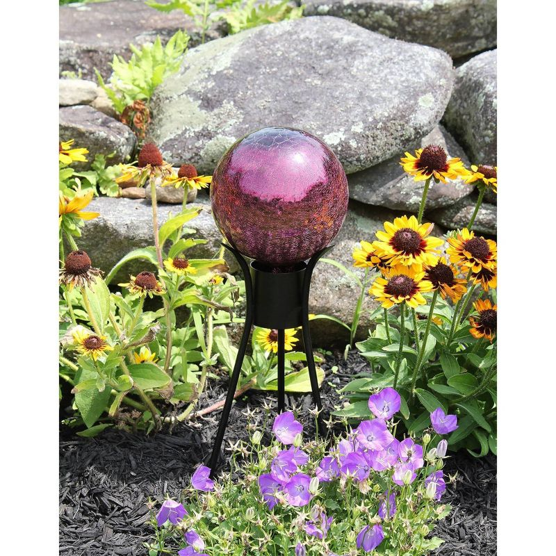 8" Decorative Reflecting Glass Gazing Globe Plum Purple - Achla Designs