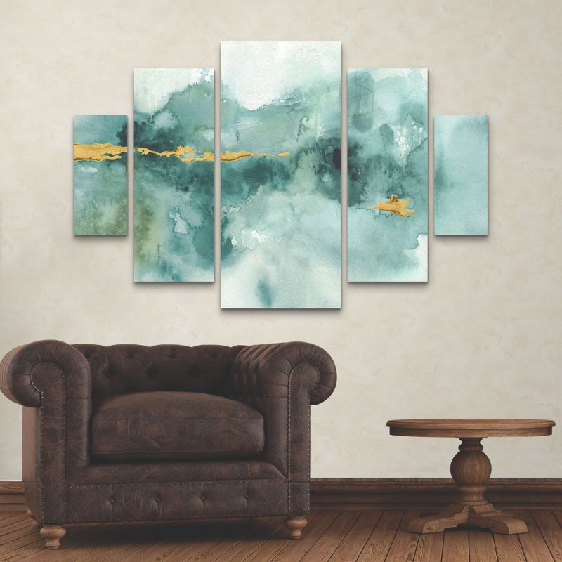 Lisa Audit 'My Greenhouse Abstract I Crop Blue' Multi Panel Art Set Large Diamond