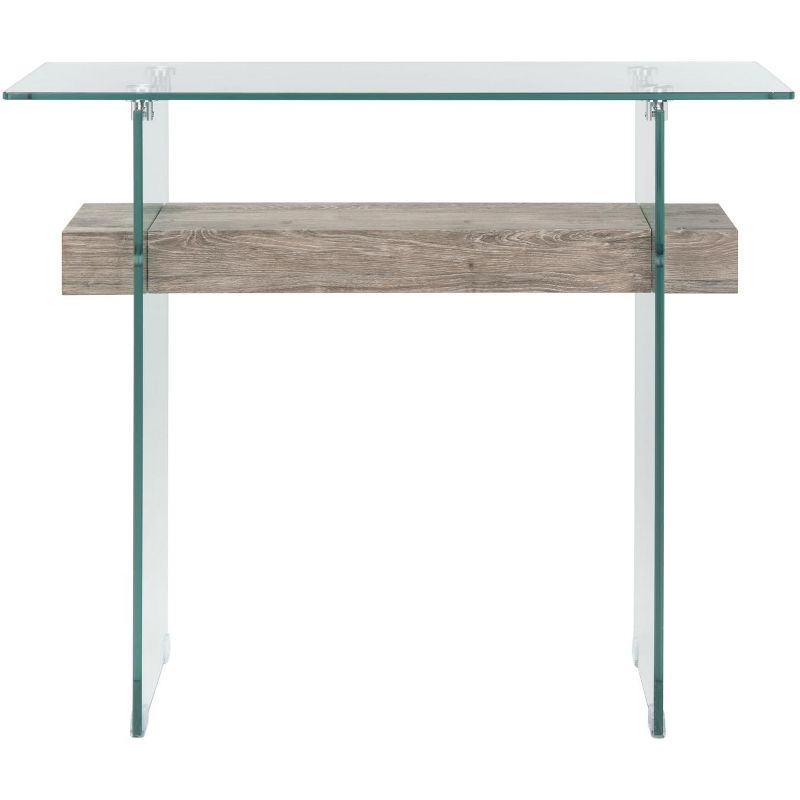 Kayley Console Table - Glass/Grey Oak - Safavieh