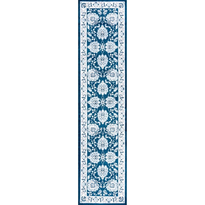 2' X 8'  Cherie French Cottage Runner Rug, Navy/Ivory - JONATHAN Y