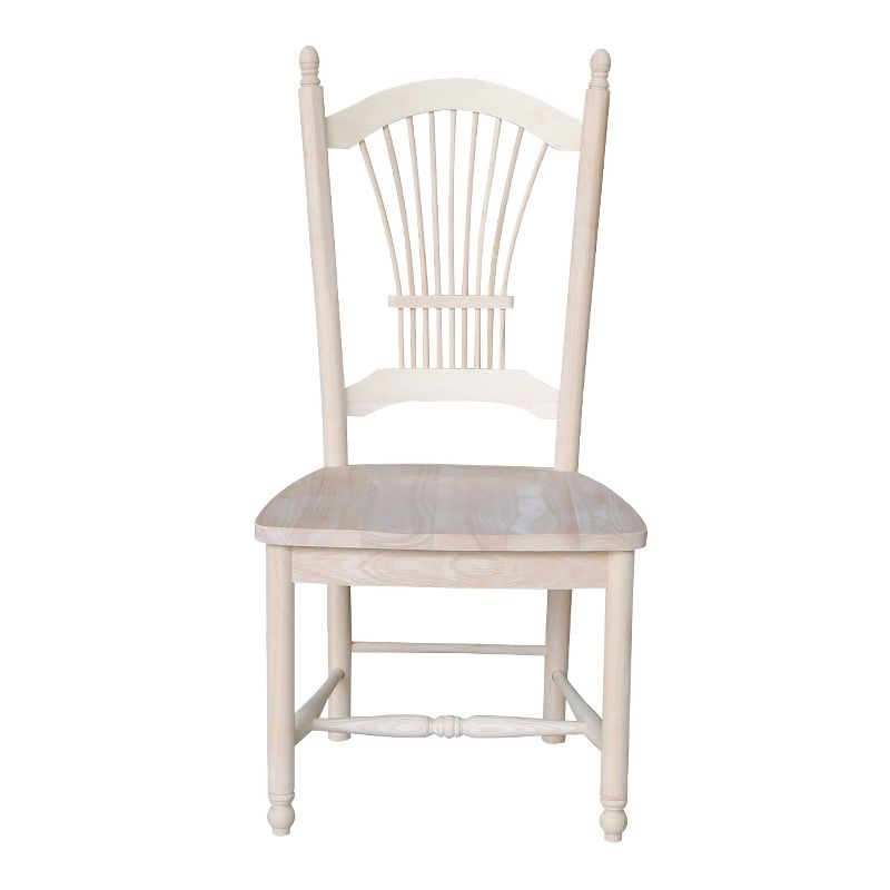 International Concepts Set Of 2 Sheafback Chair Unfinished: Hardwood Frame, Farmhouse Style, 225 lbs Capacity