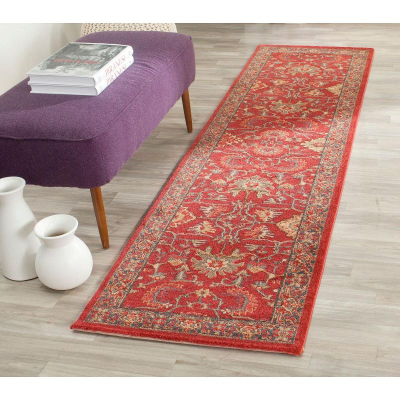 Mahal MAH693 Power Loomed Indoor Runner Rug - Red/Navy - 2'2"x8' - Safavieh