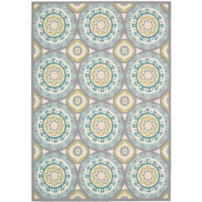 Waverly Sun & Shade "Solar Flair" Jade Indoor/Outdoor Area Rug by Nourison SND16 4'3" x 6'3"