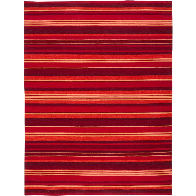 Striped Kilim STK601 Hand Loomed Indoor Area Rug - Blue/Rust - 8'x10' - Safavieh