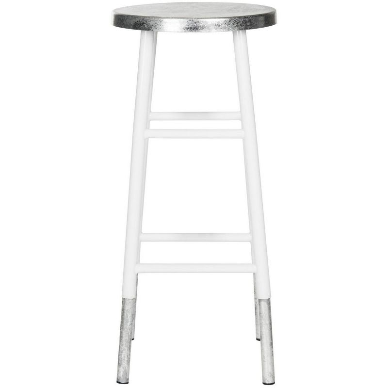 Kenzie 30''H Silver Dipped Bar Stool - FOX3212 - White - Safavieh Couture