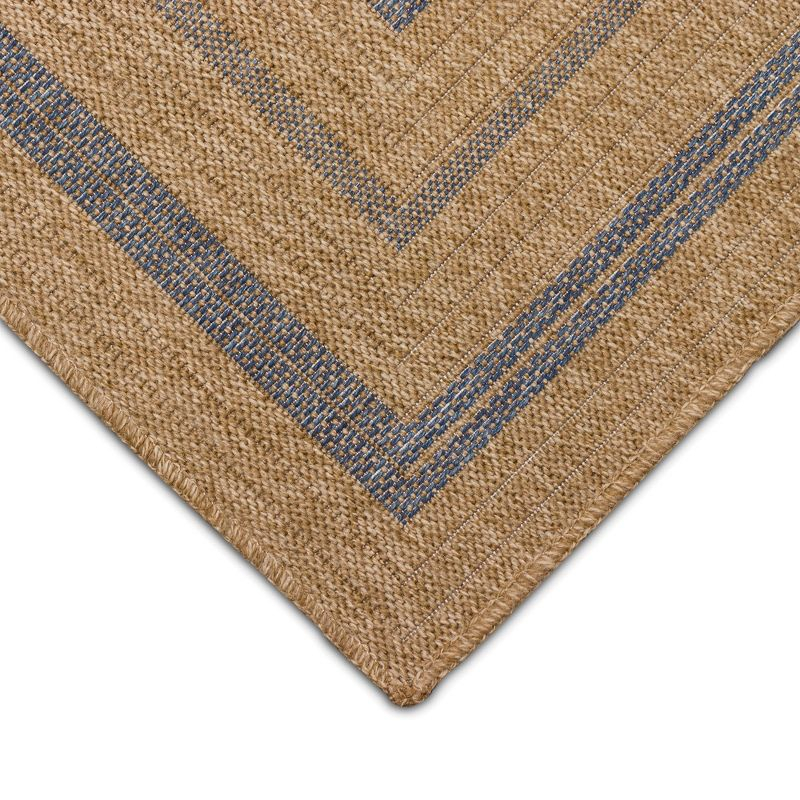 Liora Manne Sahara Multi Border Indoor/Outdoor Rug Navy 7'10" Square