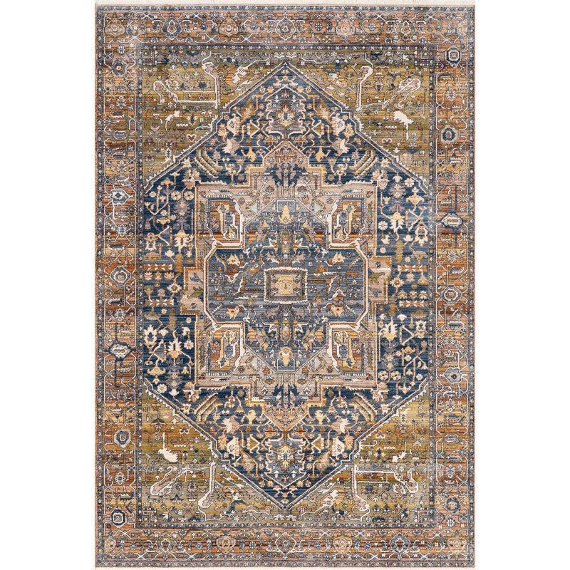 Nuloom Harriet Medallion 12x15 Indoor Area Rug for Living Room Bedroom Dining Room Kitchen, Rust/Multicolor