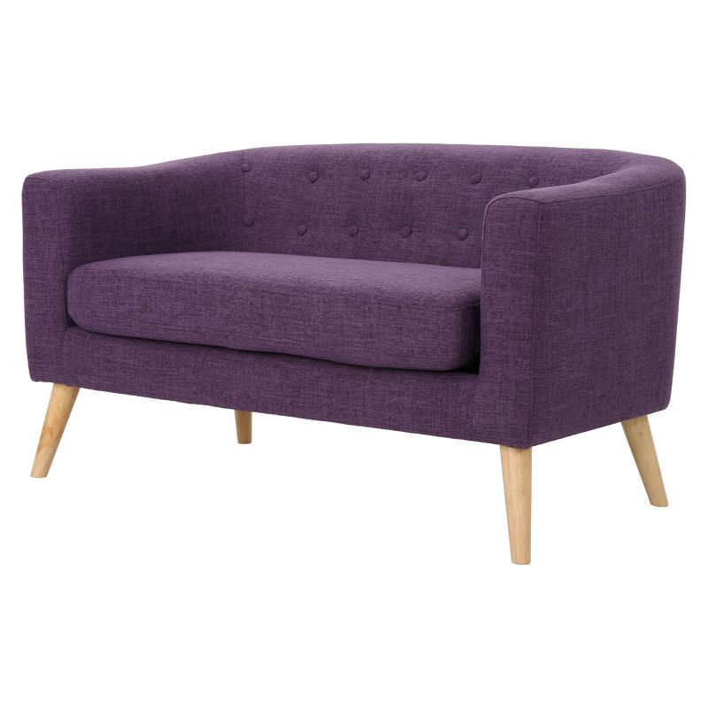 Bridie Mid-Century Loveseat Muted Purple - Christopher Knight Home: Stylish 2-Seater, Polyester Upholstery, Hardwood Frame