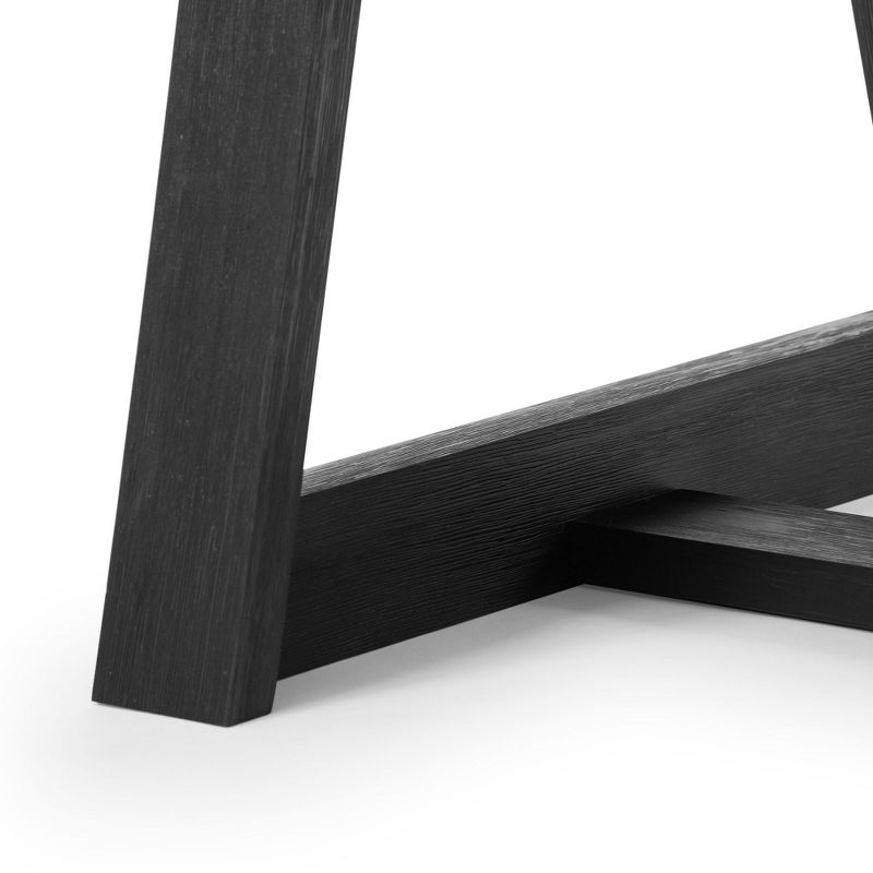 Plank+Beam 48" Dining Table for 4, Classic Farmhouse Solid Wood Kitchen Table, Black Wirebrush