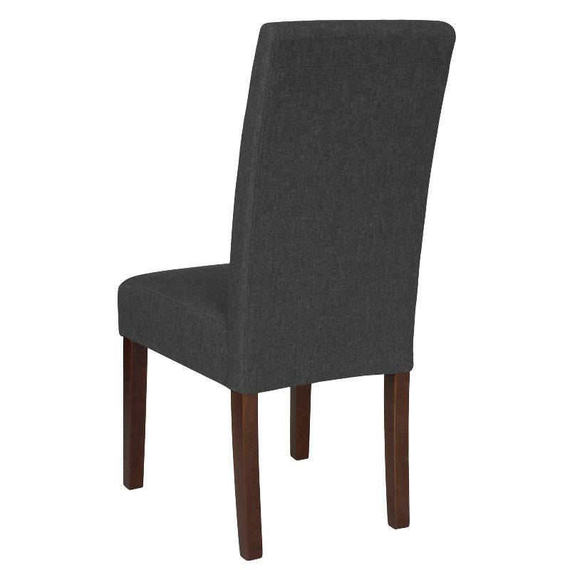 Flash Furniture Greenwich Series Gray Fabric Upholstered Panel Back Mid-Century Parsons Dining Chair