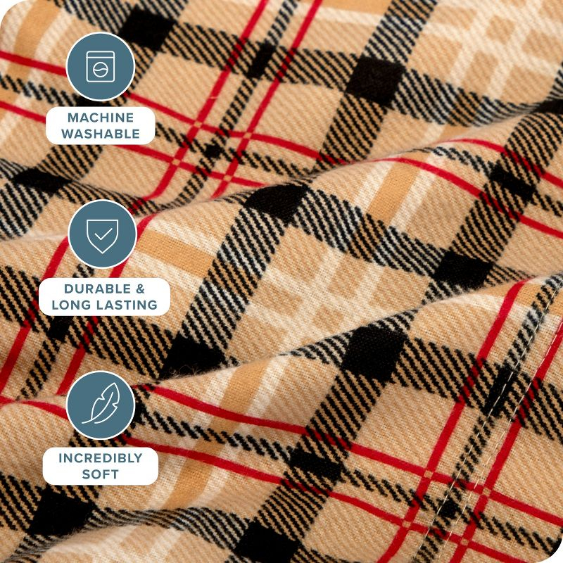 Red Lodge Plaid Cotton Flannel Queen Sheet Set by Bare Home