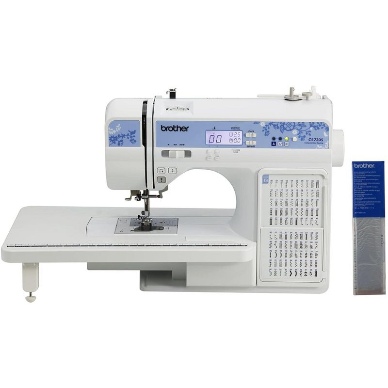 Brother CS7205 150-Stitch Computerized Sewing Machine with Wide Table, Water-Soluble Stabilizer Included