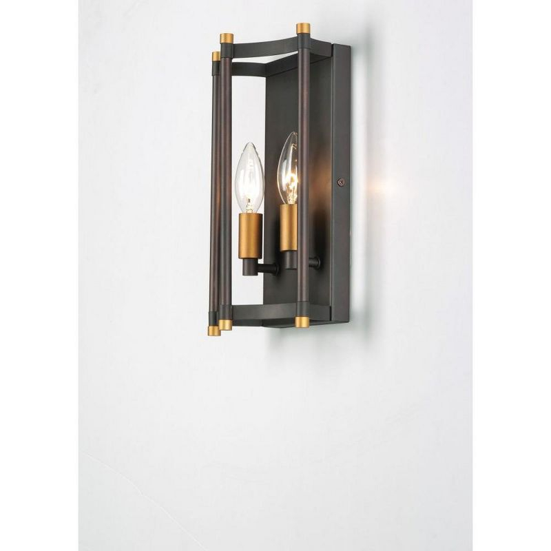 Maxim Lighting Wellington 2 - Light Wall Light in  Oil Rubbed Bronze/Antique Brass