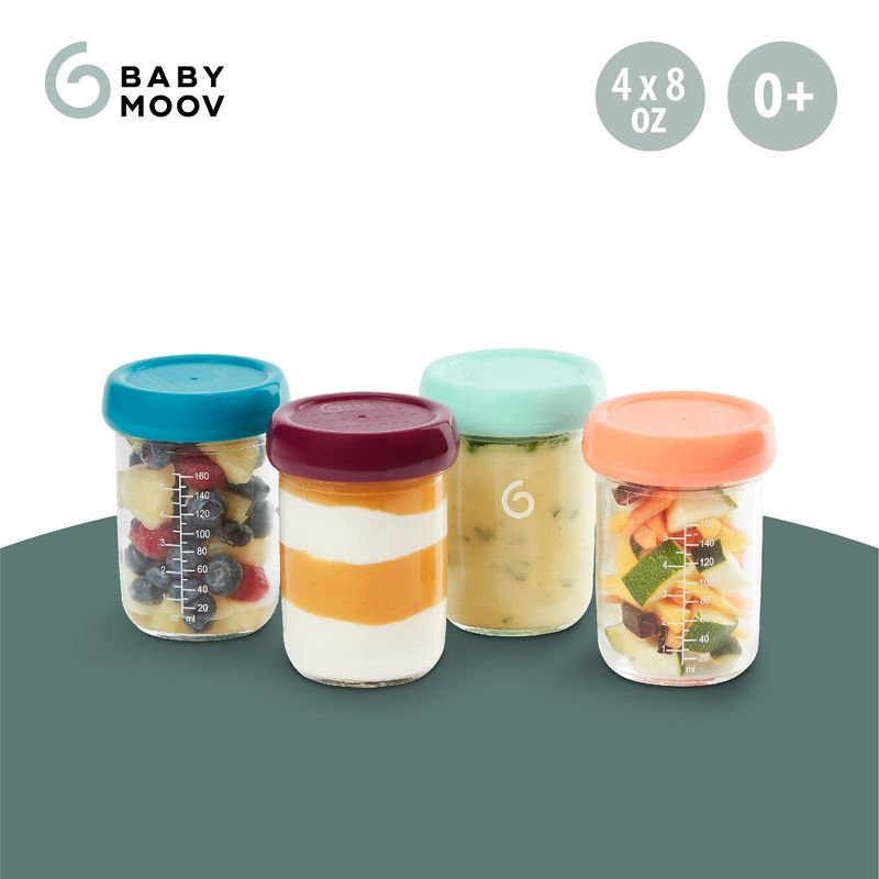 Babymoov Glass Babybowls Eco-Friendly and Durable Containers to Store, Reheat, and Transport Baby's Meals