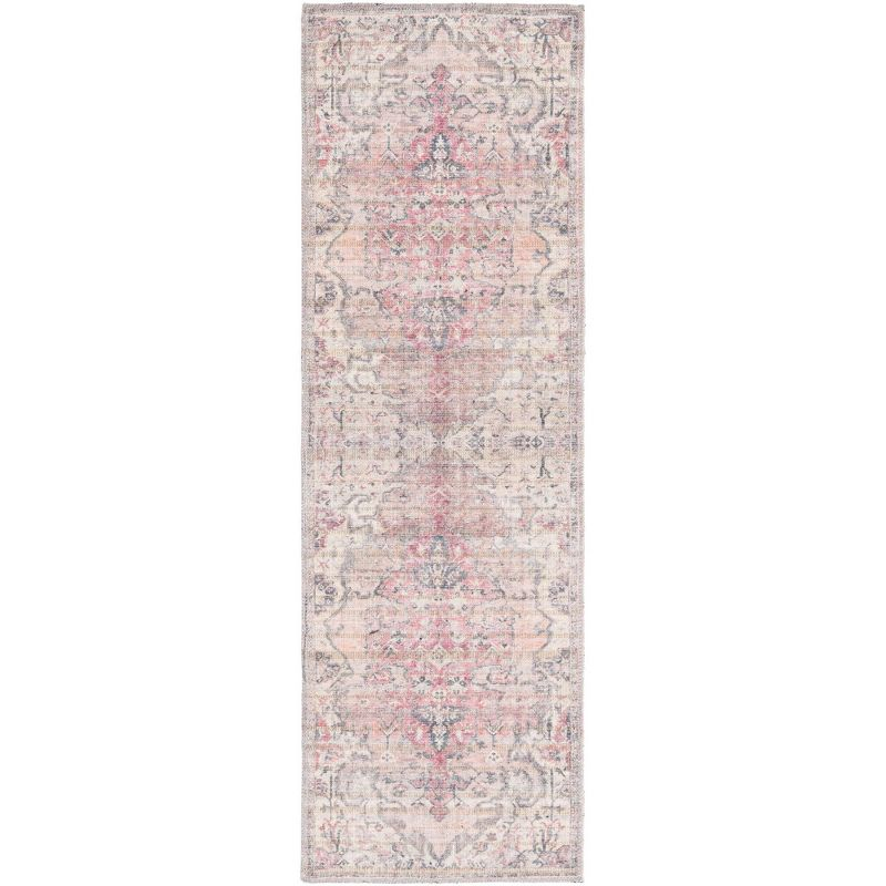 Unique Loom 2' 0 x 6' 0 Nostalgia Meknes Machine Washable Beige Pink Area Rug