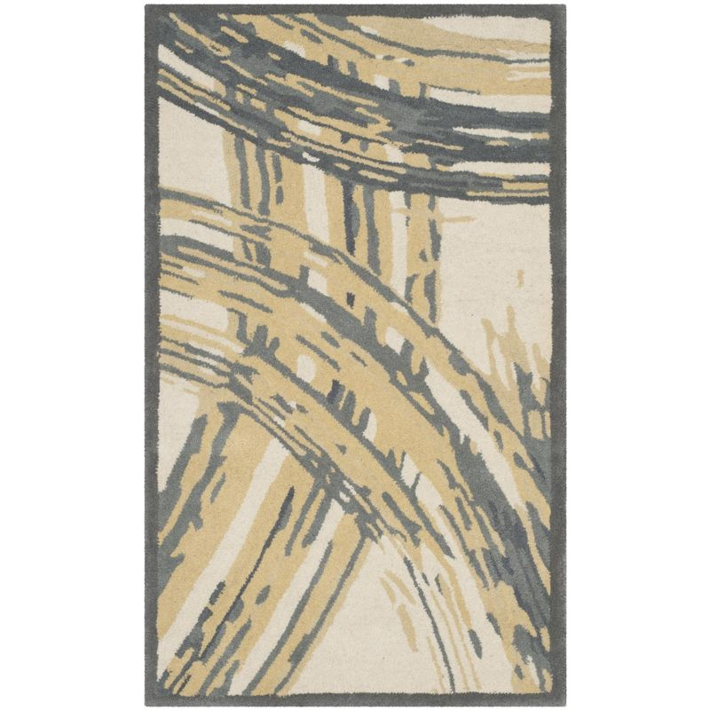 Martha Stewart Paint Strokes - MSR4733 - Indoor Hand Tufted Runners - Cement - 2'6"x4'3"