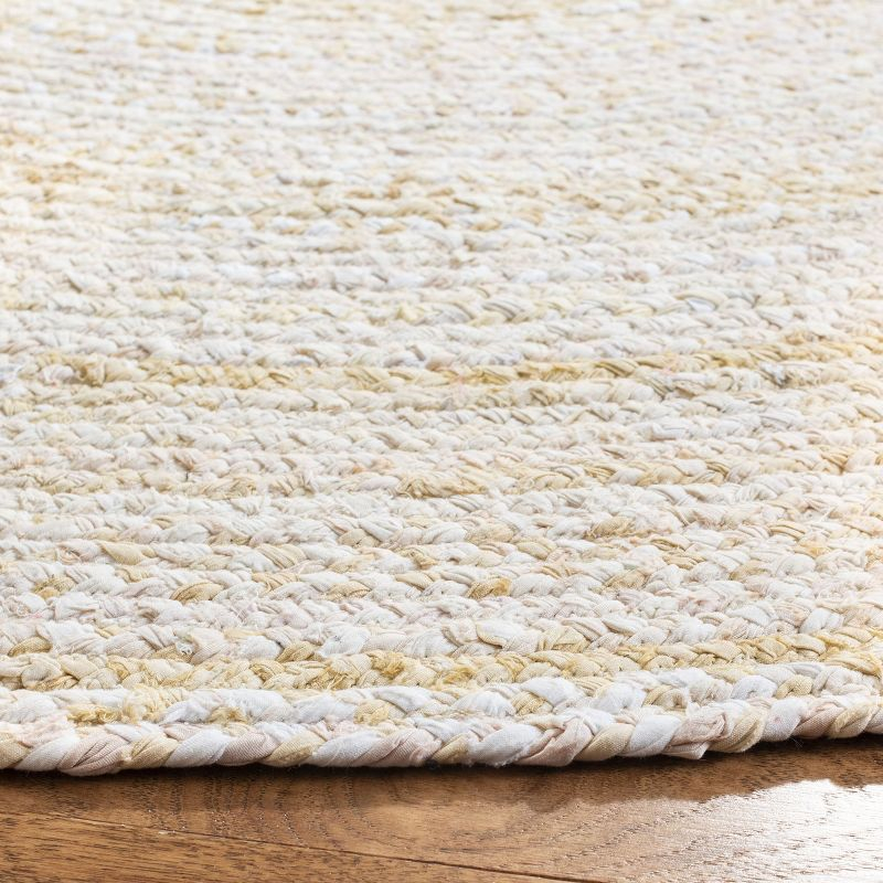 Braided BRD452 Hand Woven Indoor Area Rug - Beige - 4' Round - Safavieh
